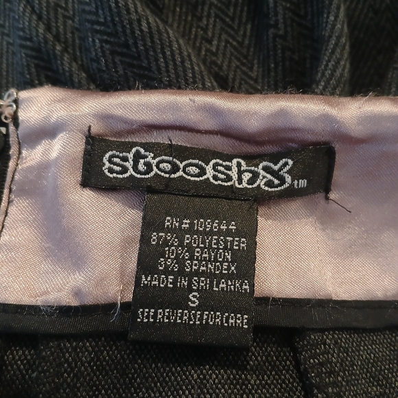 Stooshy Gray Herringbone Trumpet Skirt With Black Lace Trim Size S - Picture 3 of 9